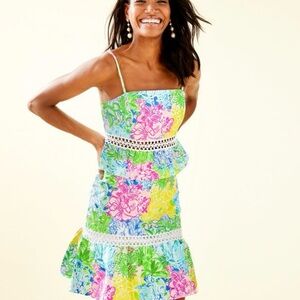 Lilly Pulitzer cheek to cheek crop top and skirt set  - size 0